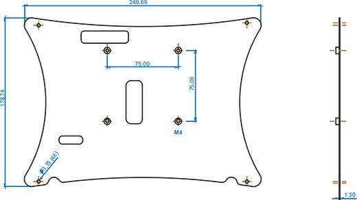 m101b winmate vesa plate 75x75 uchwyt vesa