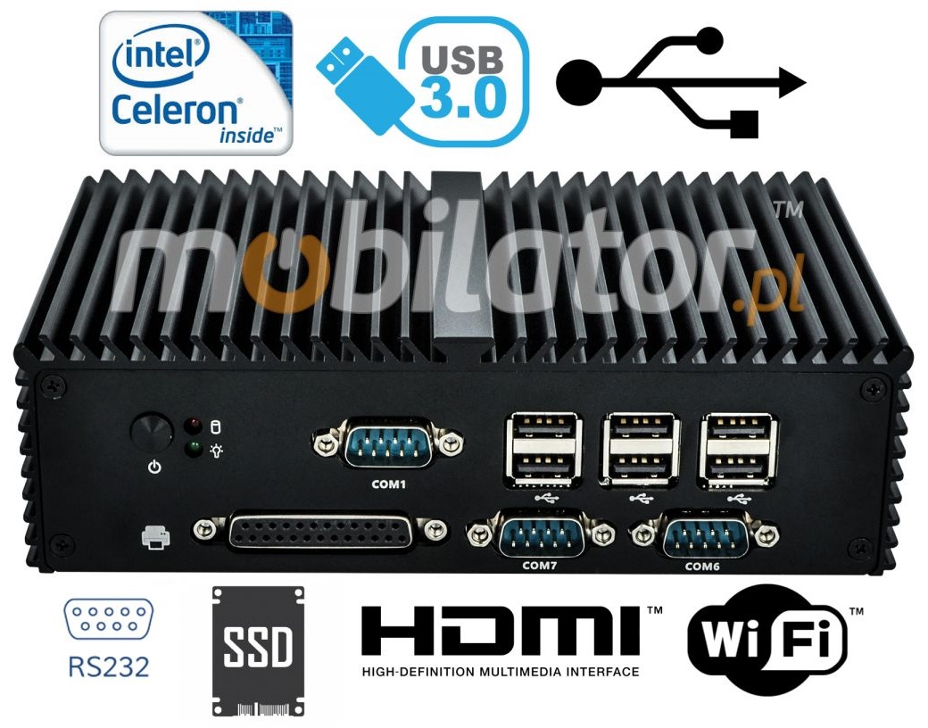 Komputer Przemysowy Bezwentylatorowy MiniPC mBOX Q190X - LPT SSD WiFi