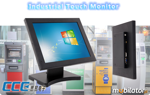 CCETouch Industial Touch Monitor CCETM15-5WR Przemysowy Monitor Panelowy  Norma odpornoci IP54 Monitor dotykowy Ekran rezystancyjny 5 wire resistive wywietlacz 15 cali LED mobilator.pl New Portable Devices VGA DVI HDMI