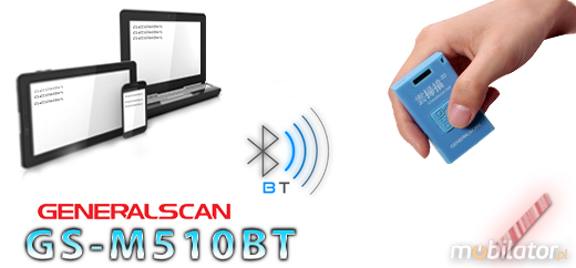 GENERALSCAN GS-M510BT-HIS Bluetooth 3.0 Generalscan Skaner 1D 2D CMOS Bezprzewodowy Bluetooth 3.0 Porczny Kompatybilny Windows Android IOS mobilator.pl New Portable Devices Mobilne Skanery kodw kreskowych MINI