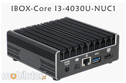 Przemysowy Komuter Fanless MiniPC Nuc IBOX-Core I3-4030U-NUC1