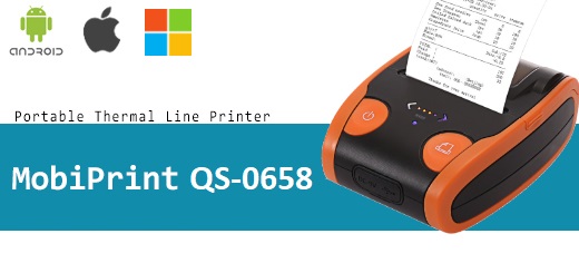 MobiPrint QS-0658 - Przemysowa mobilna termiczna drukarka z moduem bluetooth (Android / IOS / Windows)