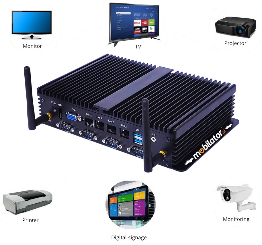 bBox 4xLan BestView Komputer przemysowy  dla zastosowa magazynowych z moduem Bluetooth WiFi 3G 4G 6x COM