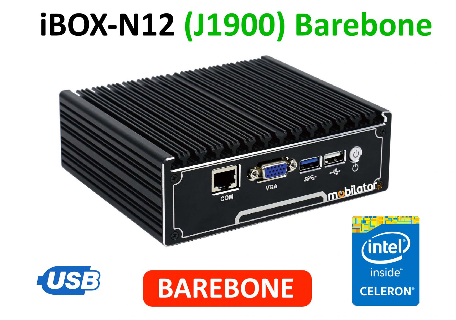 iBOX-N12 (J1900) - Tani komputer przemysowy z 4-oma kartami sieciowymi LAN