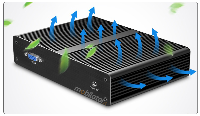 Wzmocniony Bezwentylatorowy Komputer Przemysowy z 4-ema kartami sieciowymi LAN - MiniPC yBOX-X33 - J1800 plyta glowna srodek vga intel mobilator wzmocniony szybki 4x lan rj45