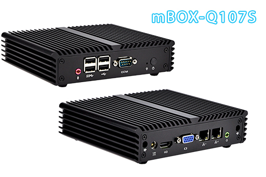 Komputer Przemysowy Fanless MiniPC mBOX Nuc Q107S