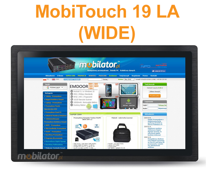 MobiTouch -  wzmocniony Panel komputerowy z systemem Android i z norm IP65 na przedni cz obudowy mobilator com intel j1900 pl