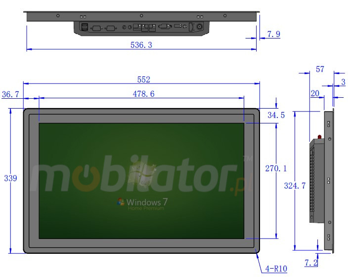 BiBOX-215PC1 -  Wzmocniony, cienki panel PC z 21.5-calowym ekranem