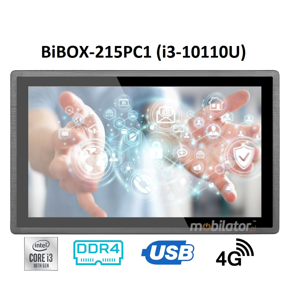 BiBOX-215PC1-  Przemysowy komputer panelowy (1xLAN, 4xUSB)