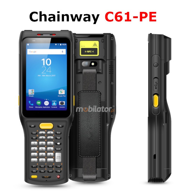 Chainway C61-PE v.11 wstrzsoodporny przemysowy wytrzymay odporny smartfon NFC 4G IP65 skaner kodw kreskowych 2D Zebra UHF Indy Impinj R2000