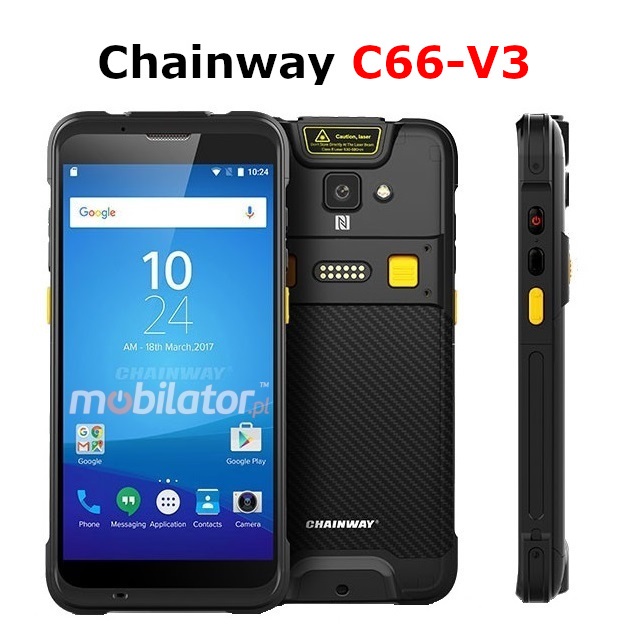Chainway C66-V3 v.7 wstrzsoodporny przemysowy wytrzymay odporny smartfon NFC 4G IP65 skaner kodw kreskowych 2D Zebra UHF Indy Impinj R2000