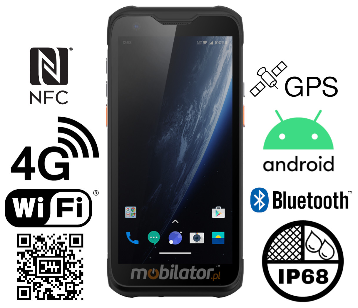 Chainway MC95 wstrzsoodporny przemysowy kolektor danych Android 11 4G LTE IP67