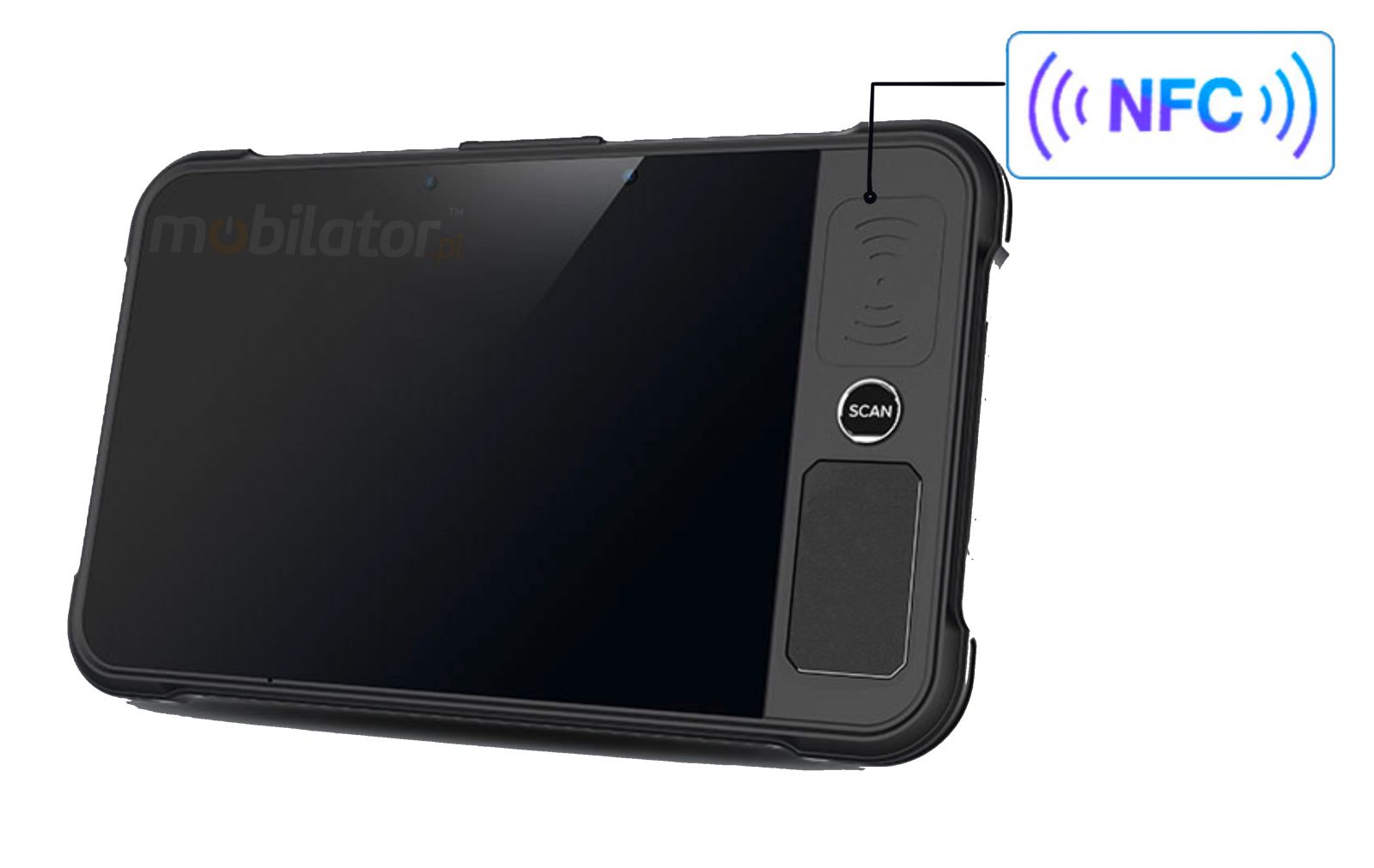 P80-PE tablet przemysowy android 9.0 wzmocniony z NFC na przodzie v.2