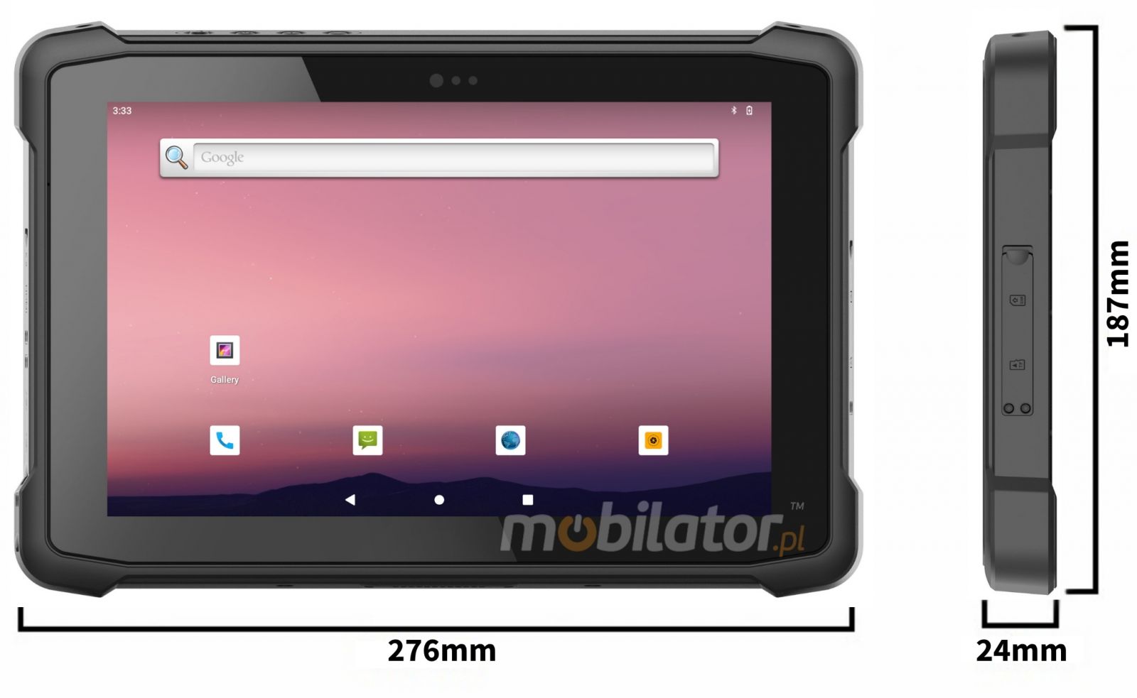 Emdoor T11X wymiary przyciski odporny wytrzymały tablet IP65