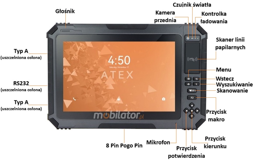 Tablet MobiPad Tex101 przemysłowy dla pracowników terenowych