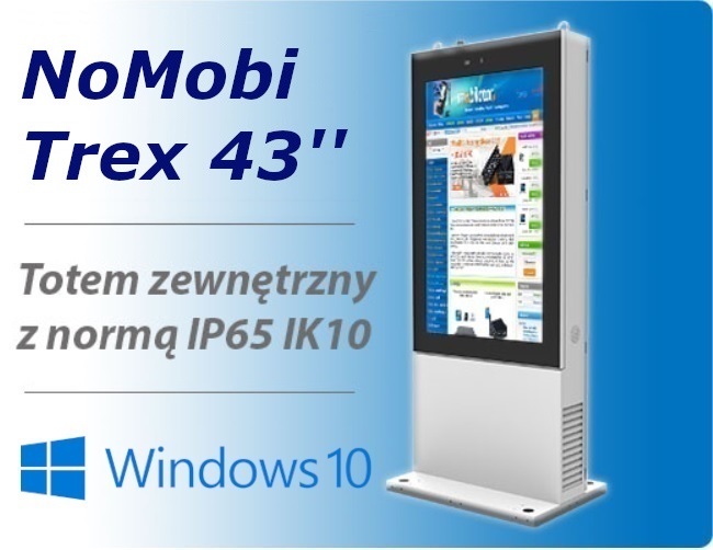 NoMobi Trex 43 cale Windows 10 totem zewntrzny, ip65 system grzewczy
