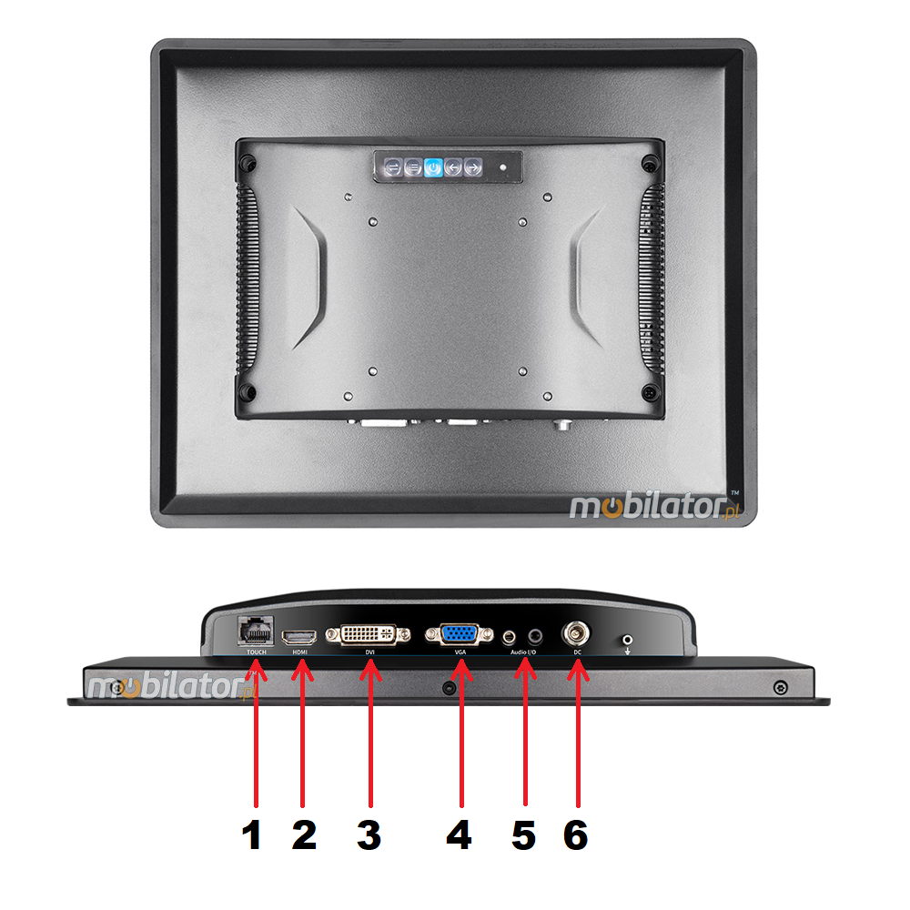 MoTouch 12 v.1 - TFT LCD Wzmocniony przemysowy Monitor dotykowy 12 cali - z norm IP65 na przedni cz obudowy HDMI VGA DVI AUDIO