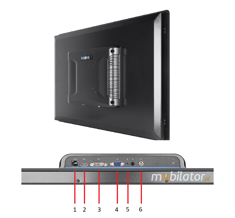 Monitor dotykowy MoTouch 238 monitor dotykowy HDMI VGA DVI przemysowy monitor 