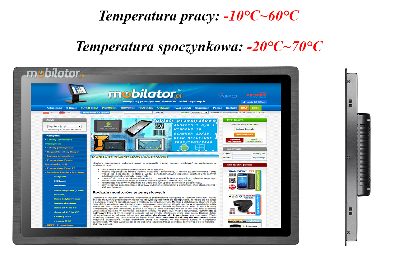Monitor dotykowy MoTouch 238 Monitor dotykowy Ekran pojemnociowy capacitive wywietlacz 23,8 cala odporny na niskie i wysokie temperatury