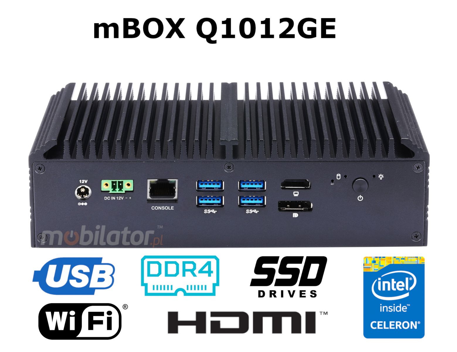 mBOX Q1012GE  wersja 2, HDMI, intel Celeron z WiFi