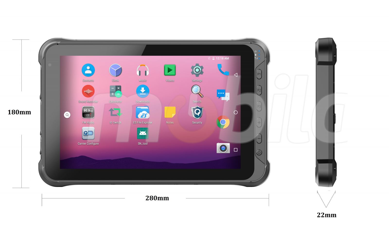 Emdoor Q15 v.7 - Wodoodporny 10-calowy tablet z czytnikiem kodw kreskowych 2D Honeywell, norm IP65 + MIL-STD-810G,4GB RAM, dyskiem 64GB ROM, BT4.1, RJ-45 