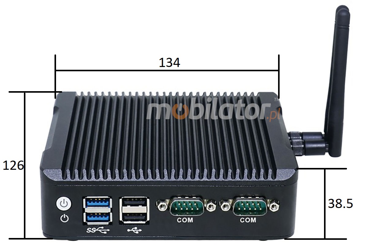 IBOX N5 v.3 - Odporny miniPC z procesorem Intel Celeron, 4GB RAM, 128GB SSD, zczami 4x USB 2.0, 1x DP, 2x USB 3.0 oraz 2x RJ-45 LAN