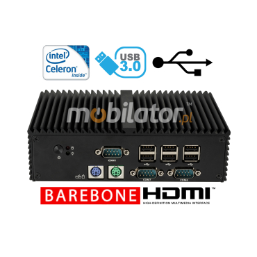 Bezwentylatorowy Komputer Przemysowy MiniPC mBOX Q190X - PS/2 v.Barebone