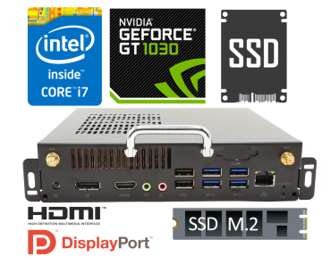 Wytrzymay Komputer Przemysowy z dedykowan kart graficzn Nvidia GT1030 i dyskiem M.2 SSD - MiniPC zBOX PSO- i7 v .1.1