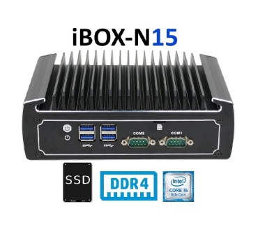 IBOX-N15 (i5-8250U) v.3 - MiniPC Przemysowy z rozszerzeniem SSD (512 GB) moduem WiFi oraz 2x COM
