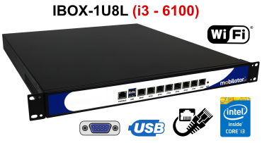 IBOX-1U8L (i3 - 6100) v.3 - Serwerowy komputer przemysowy z rozszerzeniem SSD