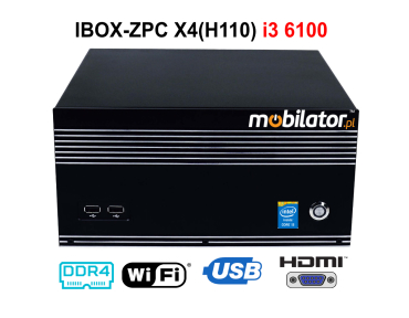 IBOX-ZPC X4(H110) i3 6100 v.3 - Komputer przemysowy (512 SSD) dla zastosowa magazynowych z moduem WiFi