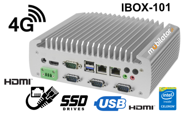 IBOX-101 v.5 - Budetowy mini komputer przemysowy z moduem 4G LTE (6x COM + 2x LAN)