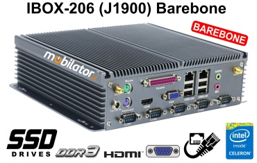 IBOX-206 Barebone - Magazynowy mini komputer z szecioma portami COM RS232