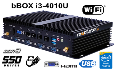 bBOX i3-4010U v.2 - Nowoczesny odporny komputer przemysowy (4x LAN + 6x COM)