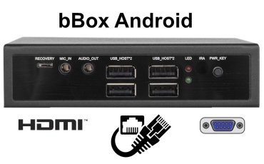bBOX Android v.1 - Niewielki komputer przemysowy z wzmocnion obudow (LAN + COM + HDMI) system Android