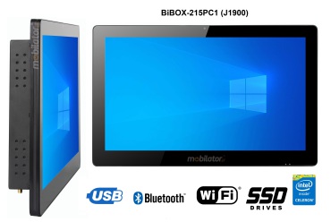 BiBOX-215PC1 (J1900) v.5 - Mocny panelowy komputer z dotykowym ekranem, odpornoci IP65, WiFi i rozszerzonym dyskiem SSD (512 GB)