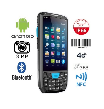 Wzmocniony Terminal Mobilny MobiPad A8T0 z czytnikiem radiowym NFC i skanerem kodw 1D Honeywell N4313 v.0.4