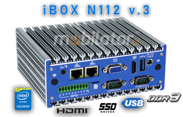 IBOX N112 v.3 - Odporny na uszkodzenia miniPC z dyskiem MSATA 128GB SSD, 4GB RAM DDR3, moduem WiFi i Bluetooth