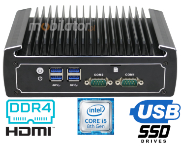 IBOX N1552 v.3 - MiniPC w aluminiowej obudowie z procesorem Intel Core, 512GB SSD, 8GB RAM, zczami 2x RS232, USB 3.0 i LAN
