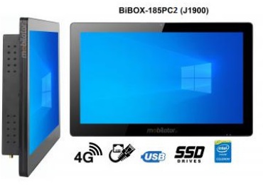 BiBOX-185PC2 (J1900) v.4 - Solidny panel komputerowy z IP65 (wodoszczelny i pyoszczelny ekran), 256 GB SSD, 4G 