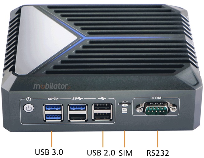 IBOX 1112N buttons and connectors of the front of the miniPC