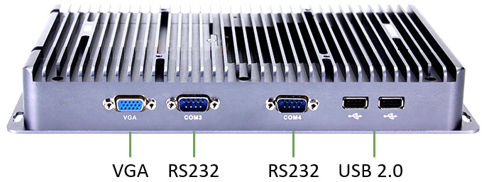 IBOX 6340 przyciski oraz złącza przedniej części miniPC