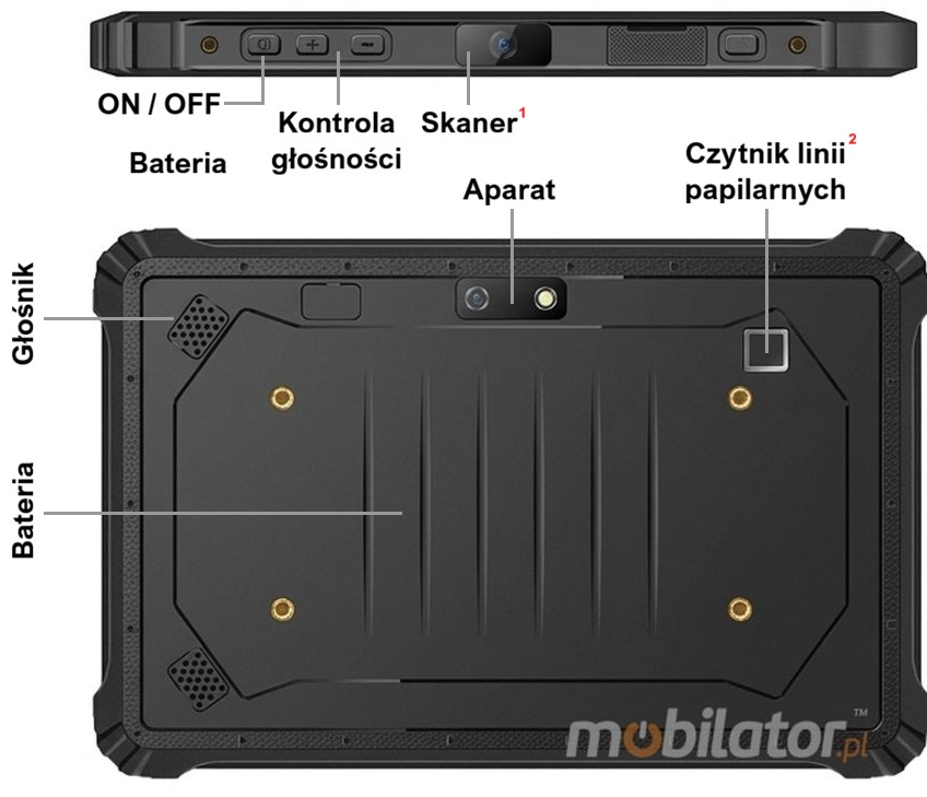 Wzmocniony tablet z wymienną baterią dla ekip ratunkowych