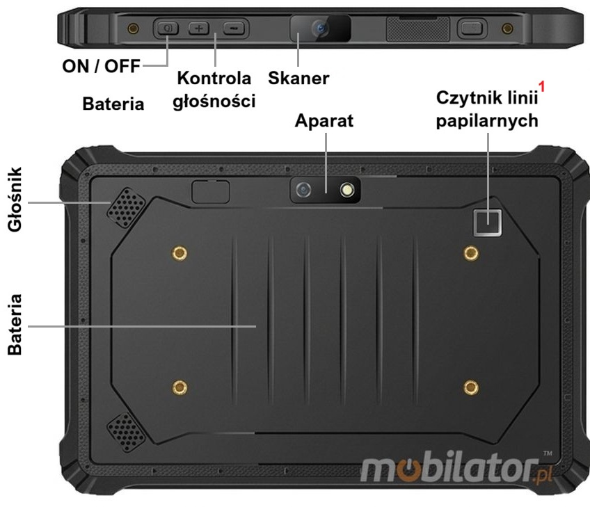 Wzmocniony tablet z wymienną baterią dla ekip ratunkowych