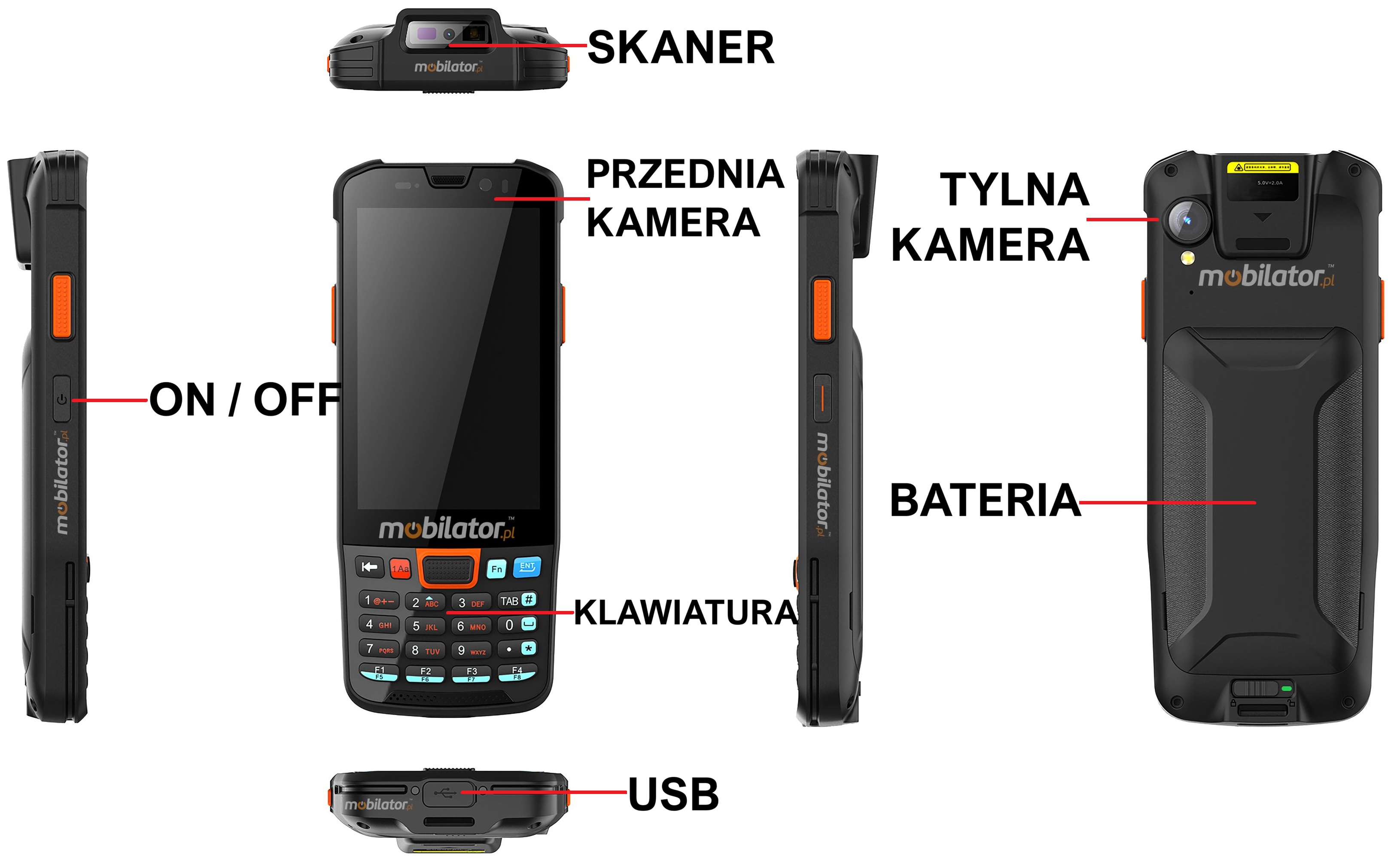 MobiPad P3600KH wstrząsoodporny przemysłowy kolektor danych Android 4G LTE IP67