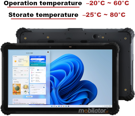 MobiPad T1300U-D01- Resistance to negative and positive temperatures