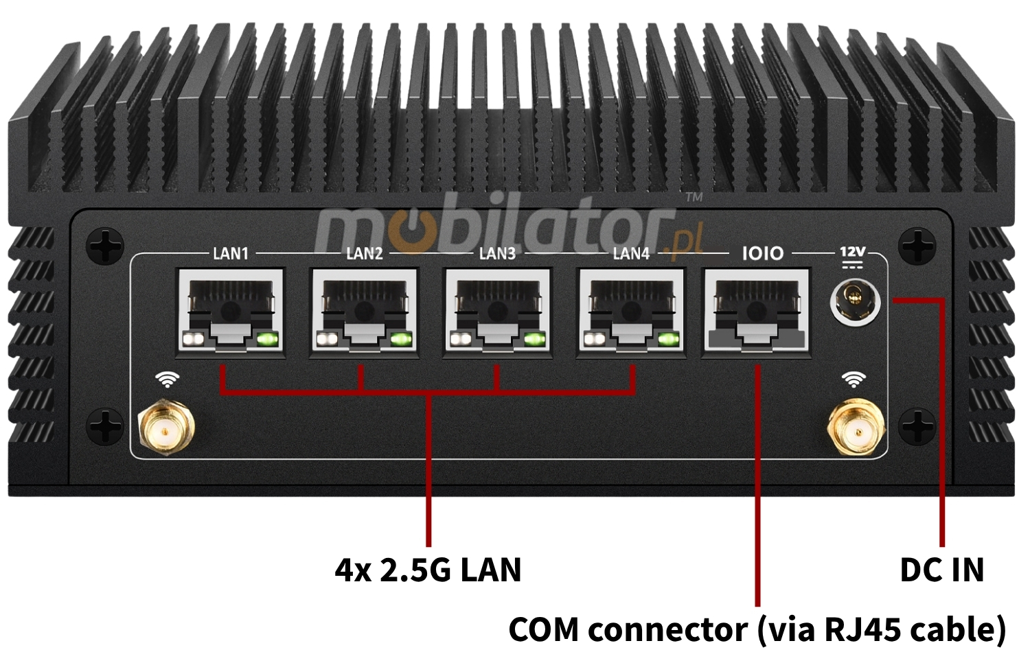 Mobi PAD nBOX MC8F-PoE back of a modern mini PC