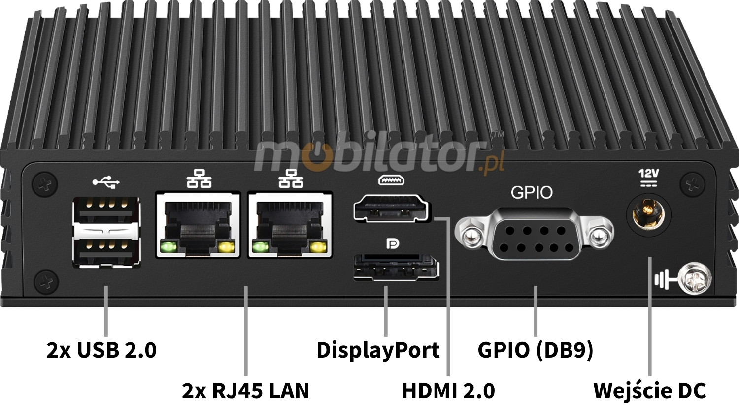MobiPad nBOX MV2-2C2LG tylne złącza nowoczesnego mini PC
