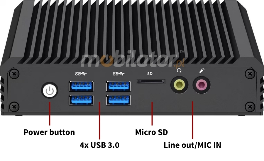 Mobi PAD nBOX MV3-2LAN-N100 front of the innovative miniPC