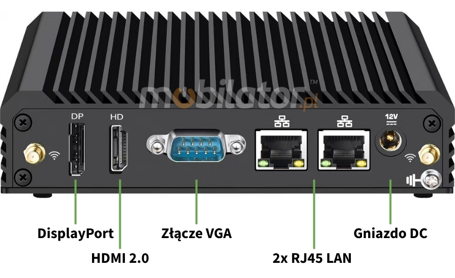 Mobi PAD xBOX MV3-2LAN-N5095 tylna część ekonomicznego mini PC